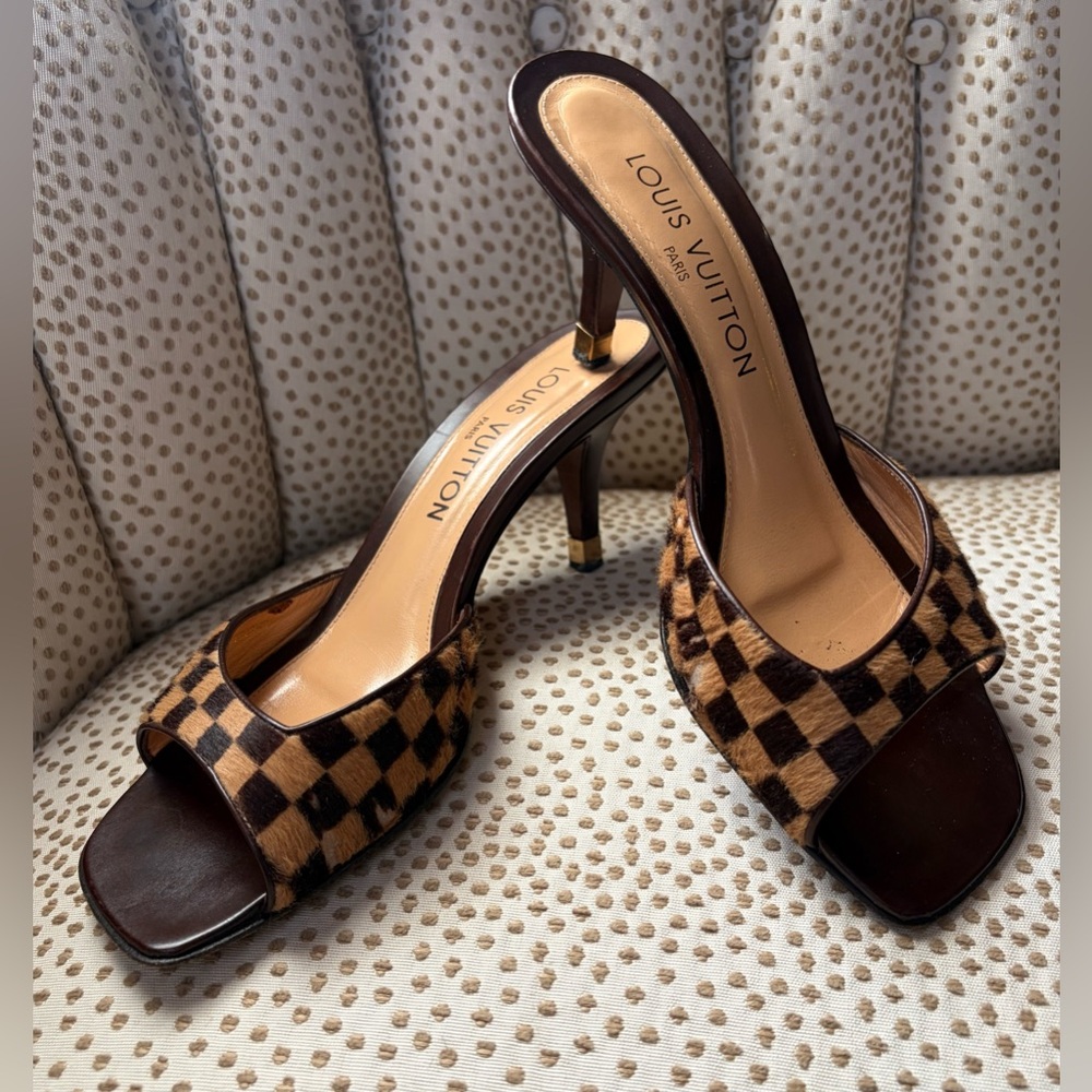 Louis Vuitton Damier Sauvage Tigre Calf/Pony Hair Mule Authentic EU size 38.5